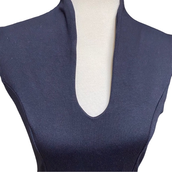 Rolla Coster Form Fitting Pin Up Inspired Black Midi Dress Sz L - Picture 2 of 10